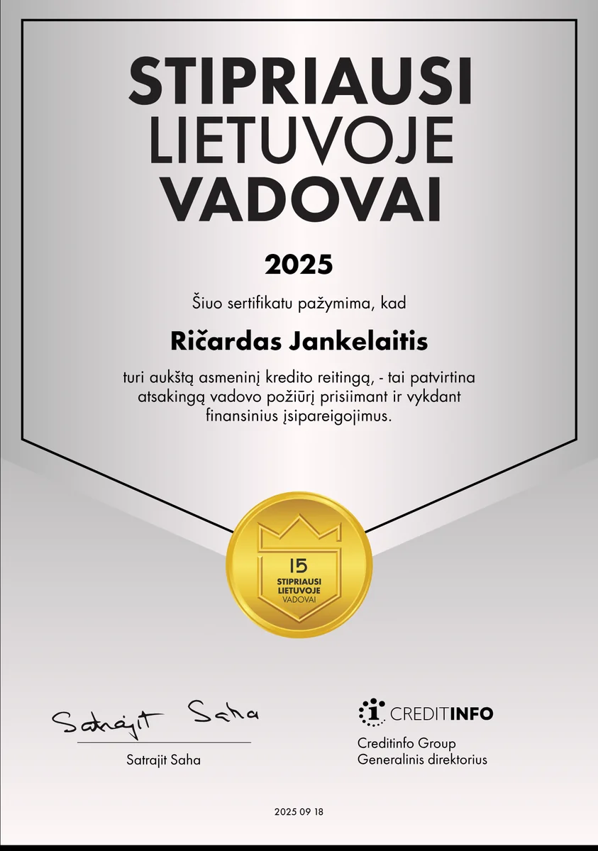 Vadovo sertifikatas